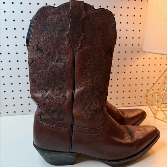 Justin Boots Dark Brown Mustang Cowhide Leather Style L2559 Women's Size 10C - Picture 5 of 17